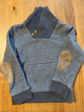 Crazy 8 Toddler Sweater in Gray with Tan Trim